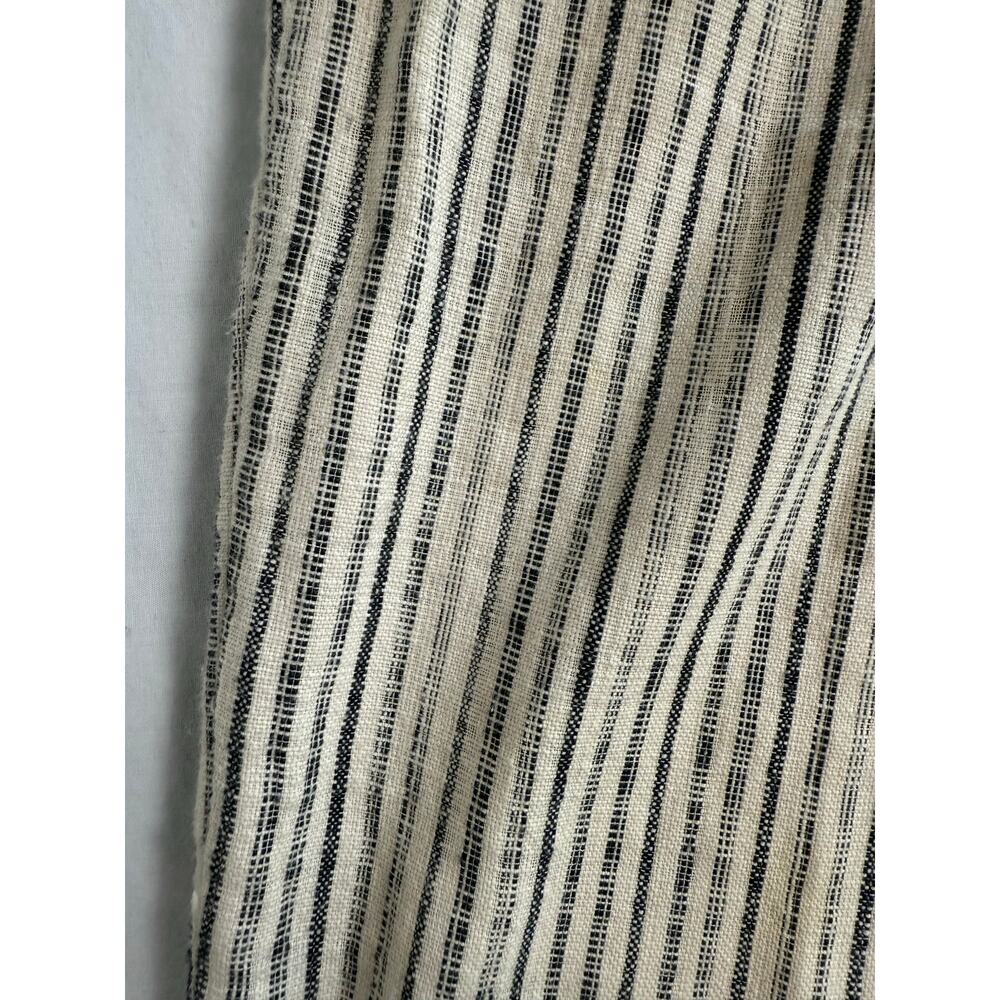Eileen Fisher Organic Cotton Striped Pants Elastic Black Tan Size MEDIUM Pockets - Picture 3 of 10